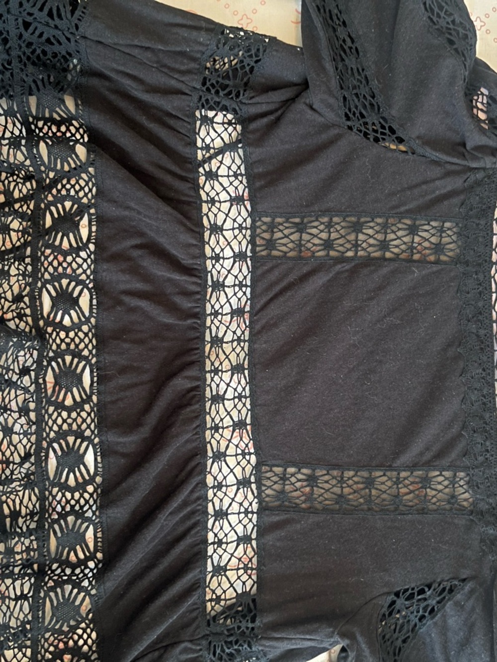 Free People Sweet Dreams Black Crochet Tie-Front Blouse - Picture 9 of 11